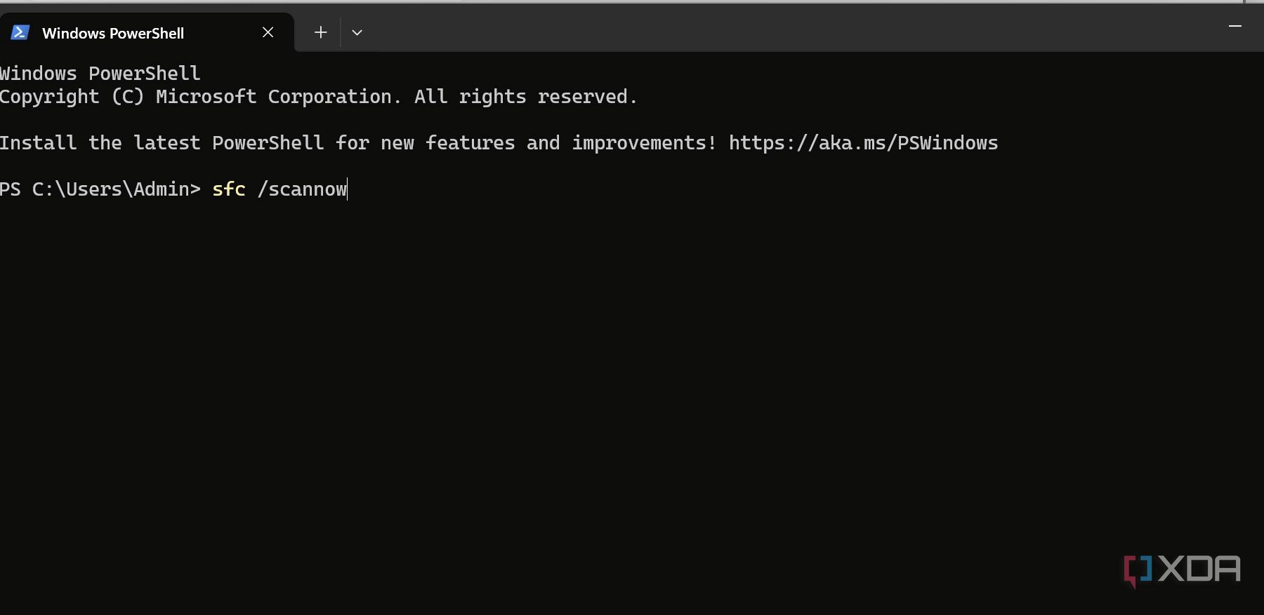 Run file checker scan on Windows