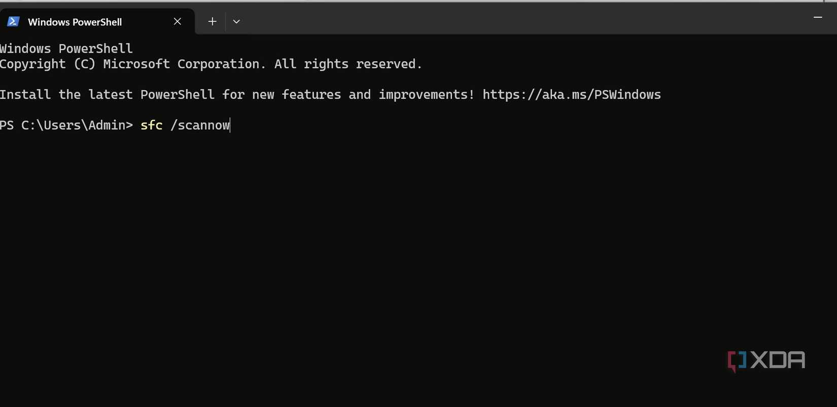 Run file checker scan on Windows