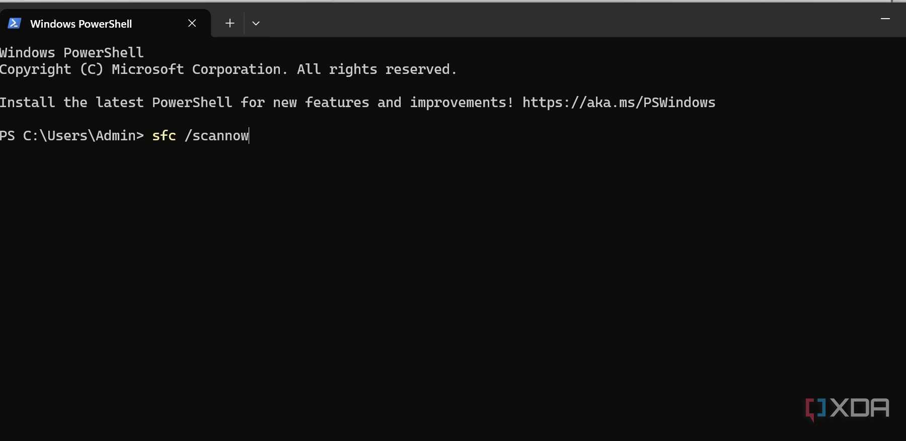Run file checker scan on Windows