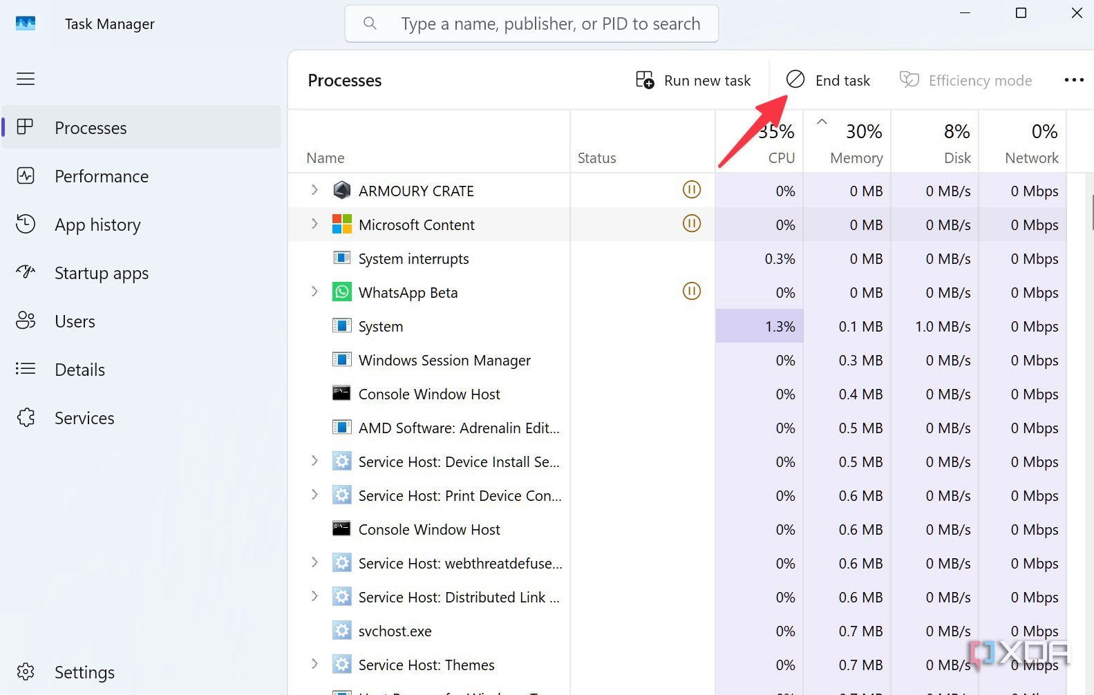 end task for a specific task on Windows