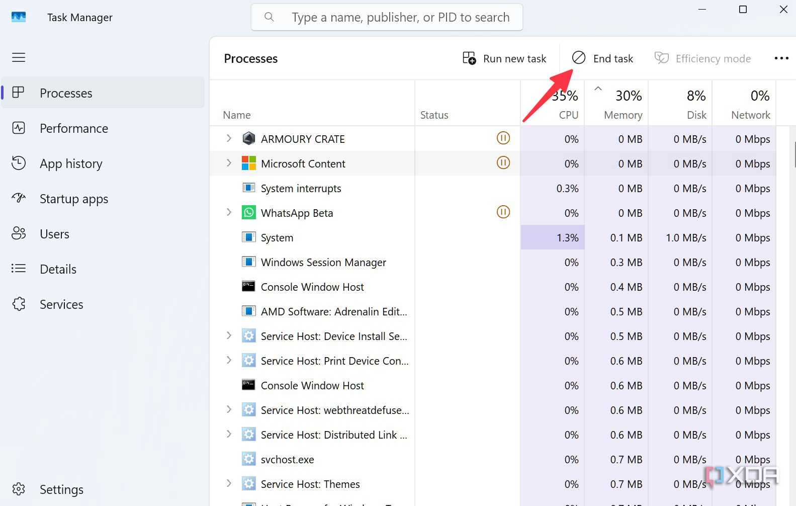 end task for a specific task on Windows