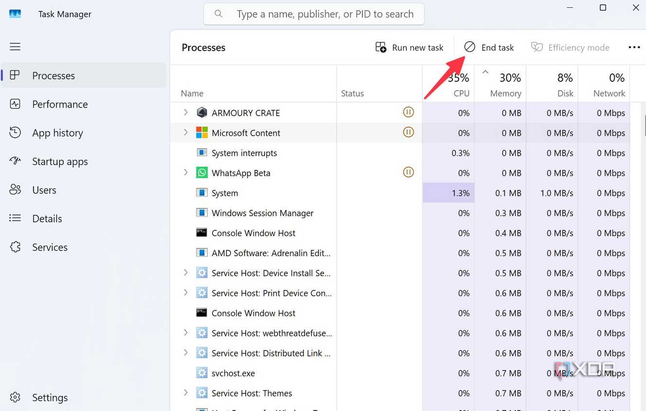 end task for a specific task on Windows