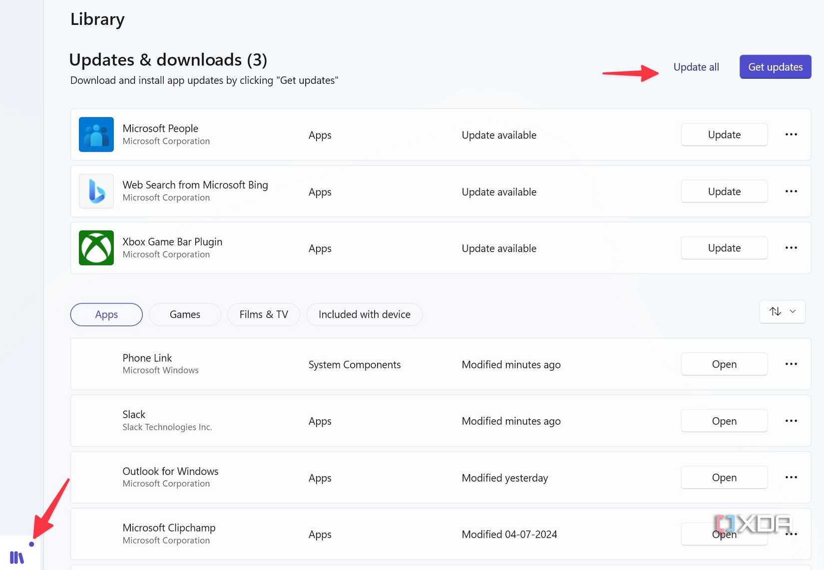 Update apps on Windows