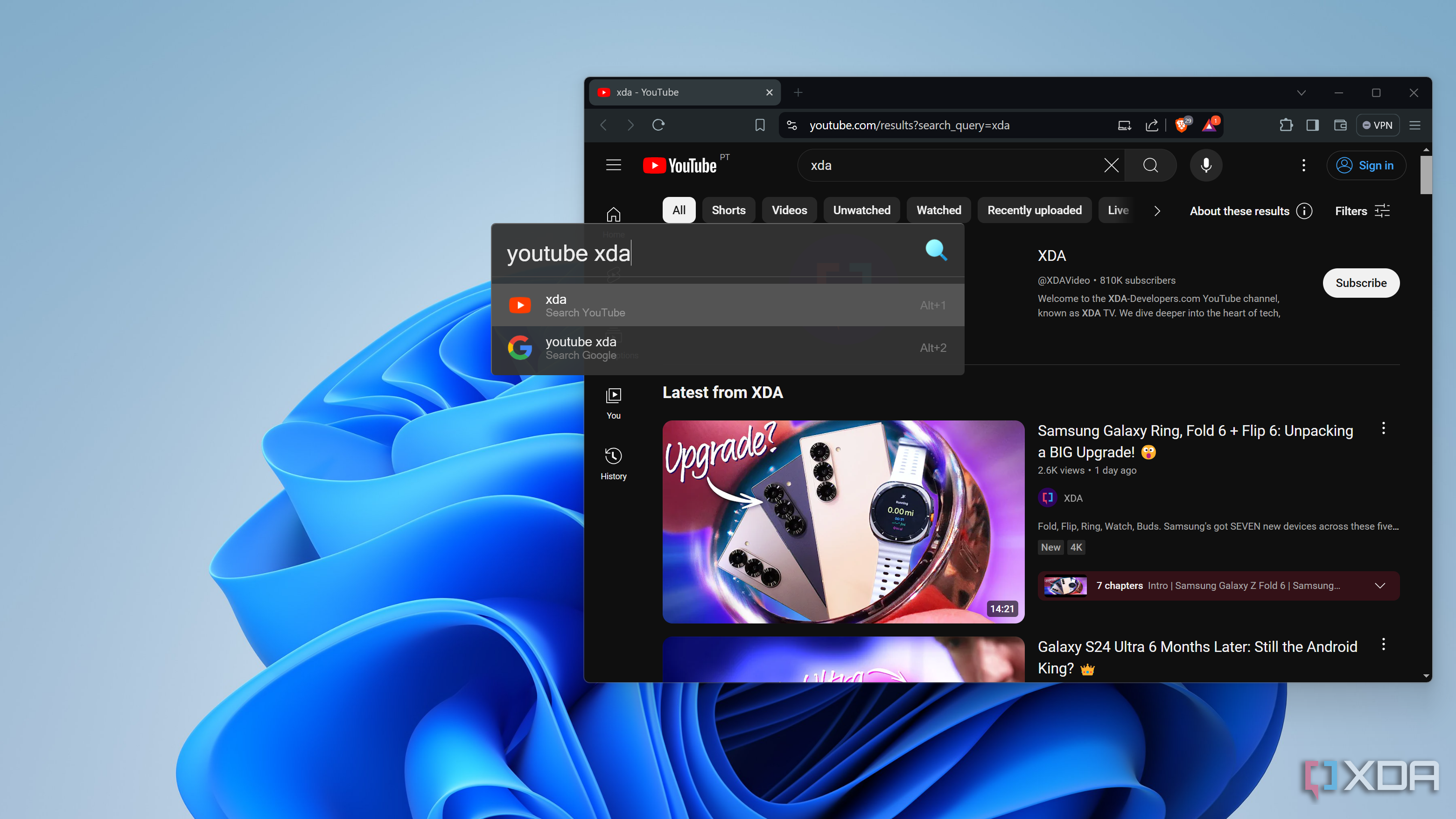 Screenshot of Flow Launcher showing the option to search for YouTube videos