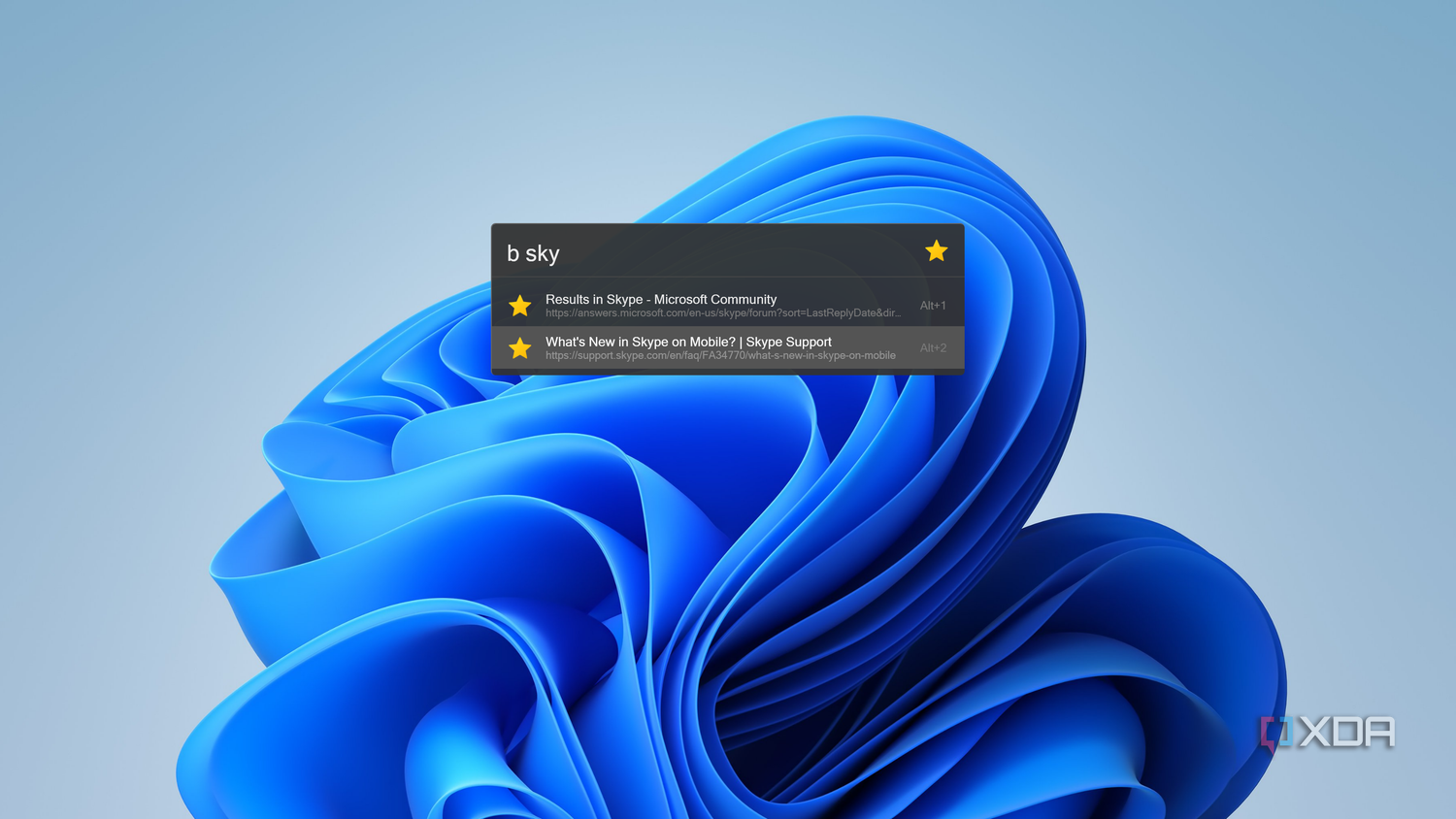 Screenshot of search results for bookmarks shown in Flow Launcher