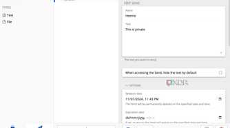A screenshot showing Bitwarden send