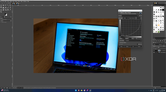 Screenshot of the curve editor in GIMP
