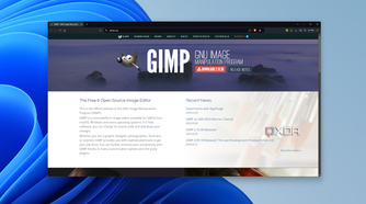 Screenshot of the homepage for GIMP