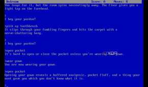 screenshot of the text adventure the hitchhiker's guide to the galaxy