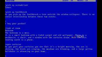 screenshot of the text adventure the hitchhiker's guide to the galaxy