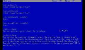screenshot of the text adventure the hitchhiker's guide to the galaxy