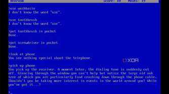 screenshot of the text adventure the hitchhiker's guide to the galaxy