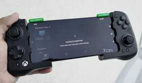 The Horizon-Emu interface running on a Poco F5 connected to a GameSir X4 Aileron controller