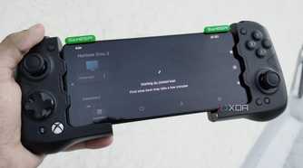 The Horizon-Emu interface running on a Poco F5 connected to a GameSir X4 Aileron controller