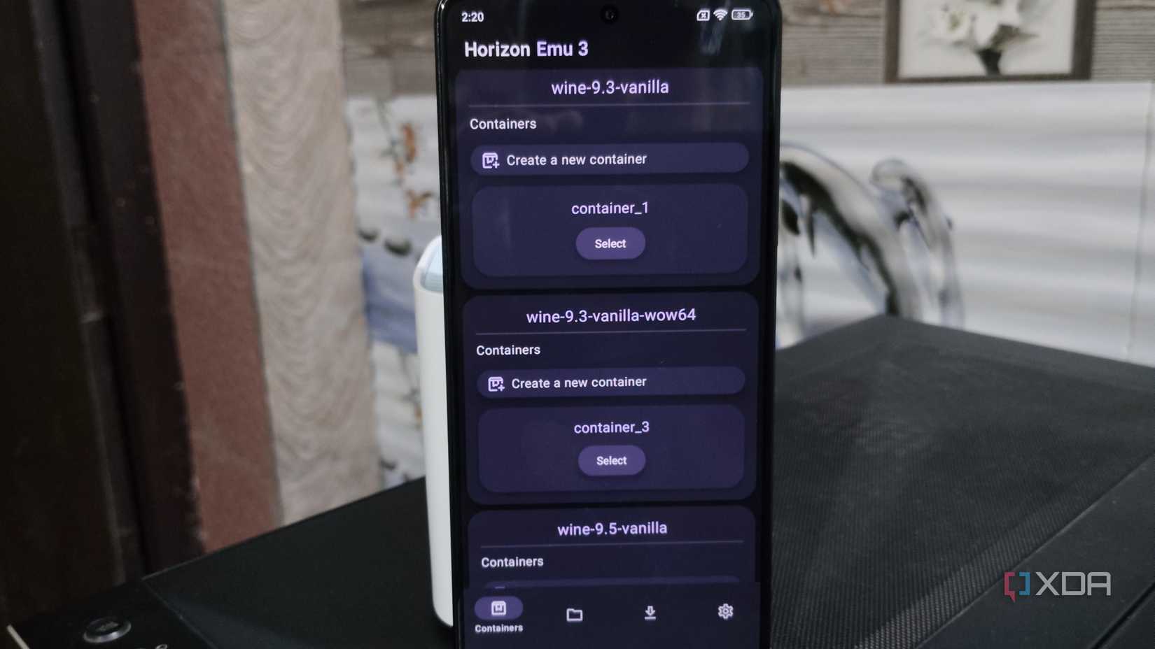 The new Wine versions on Horizon-Emu