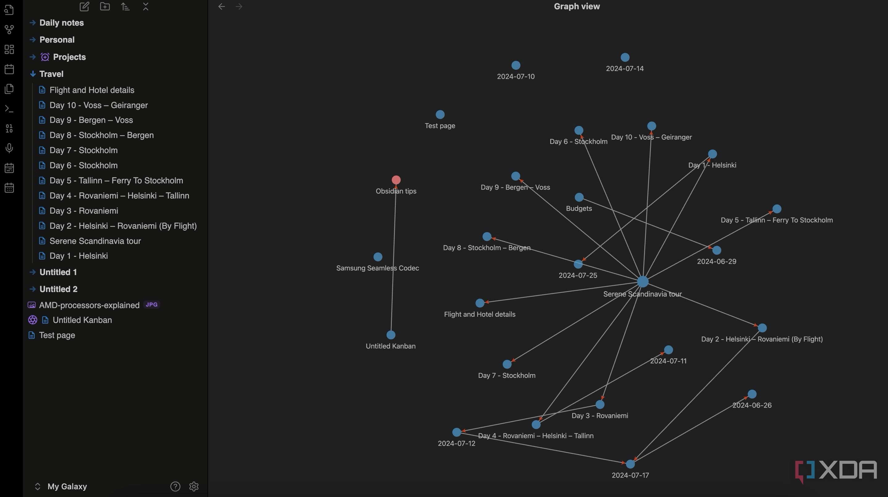 use graph view in Obsidian