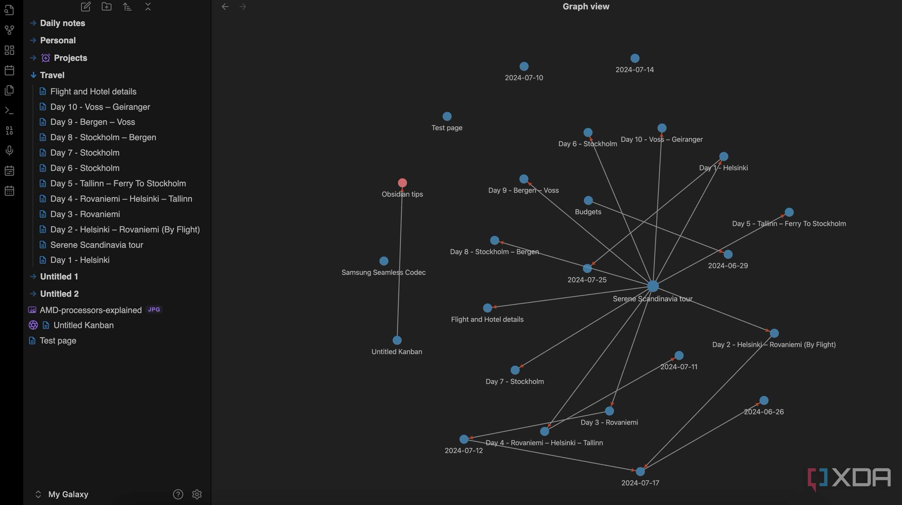use graph view in Obsidian
