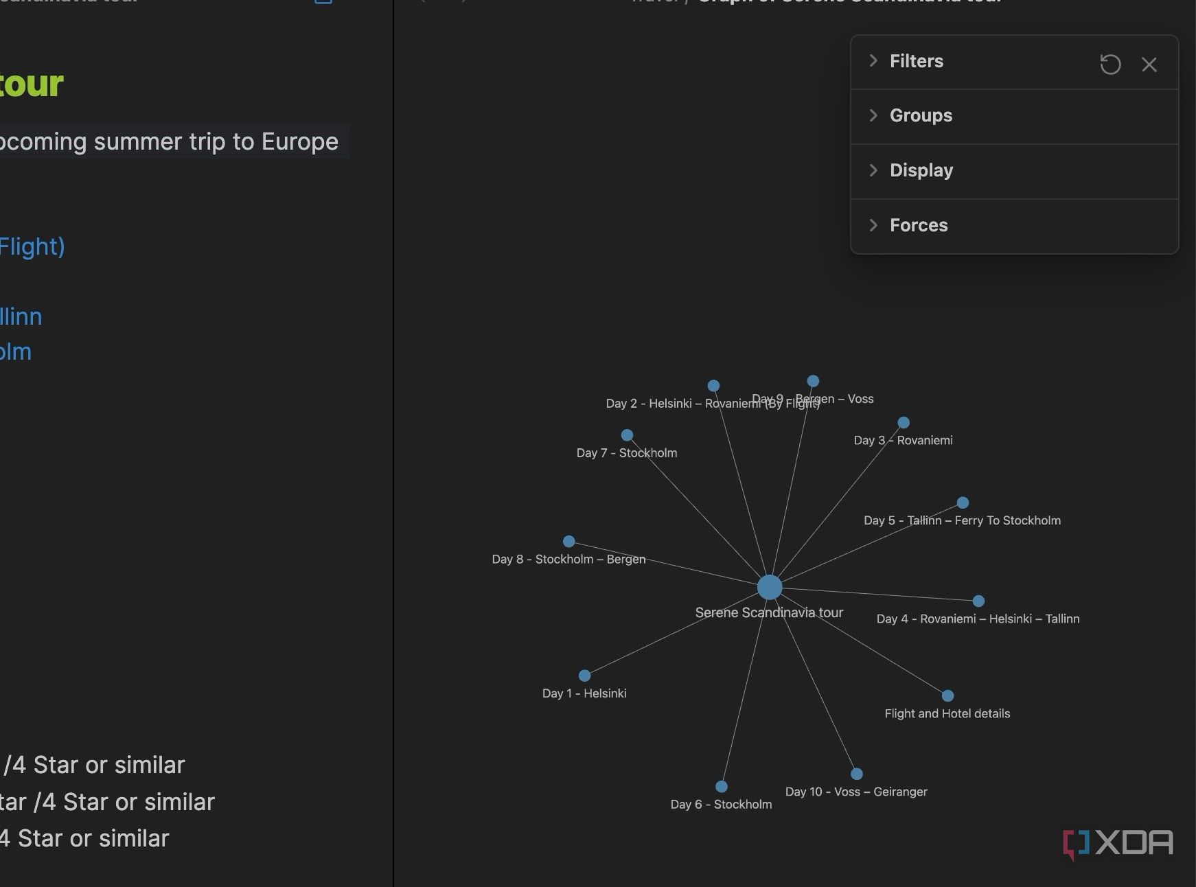 Obsidian local graph view in split tab