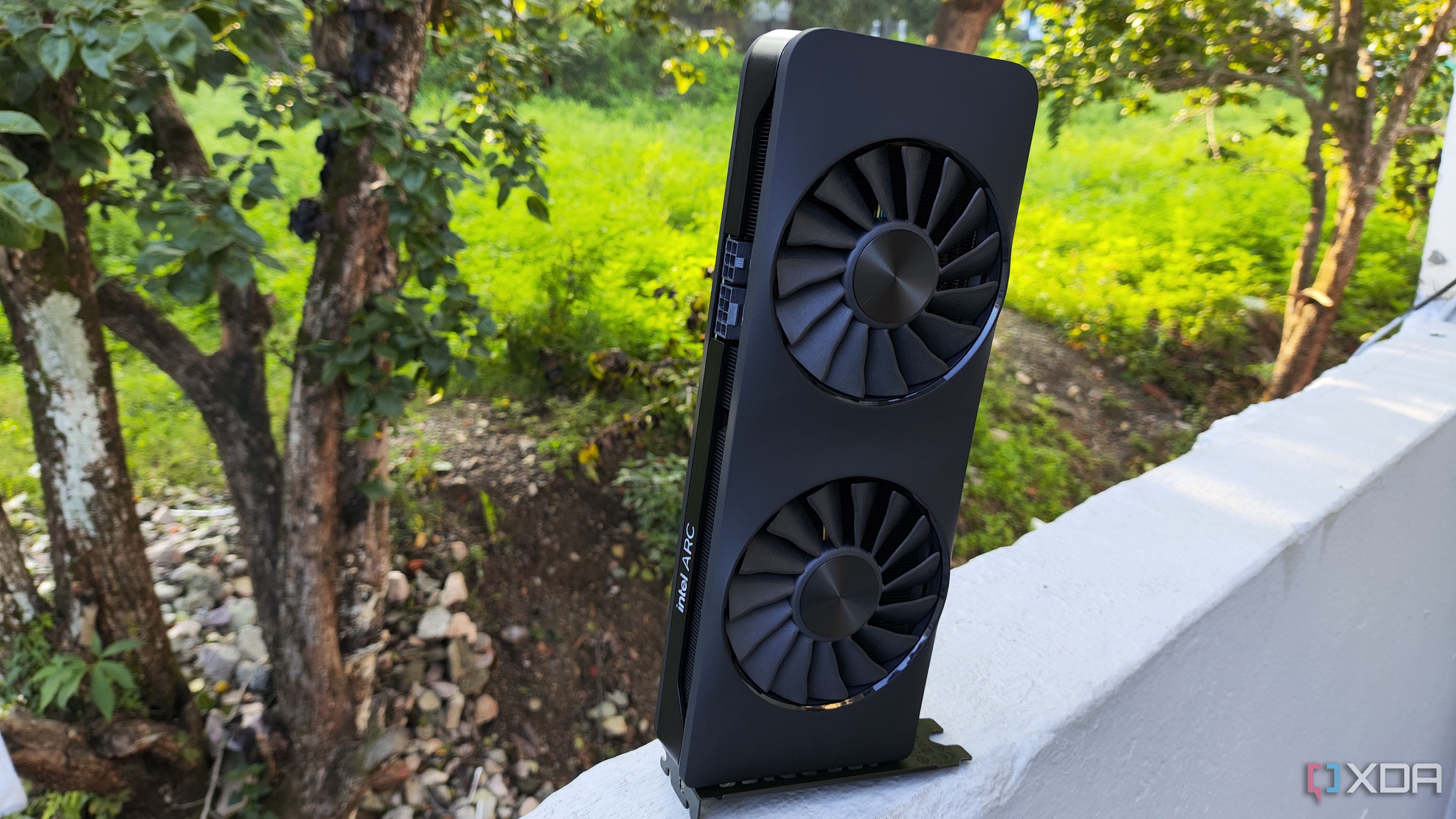 An image of the Intel Arc A750 discrete GPU.