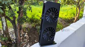 An image of the Intel Arc A750 discrete GPU.