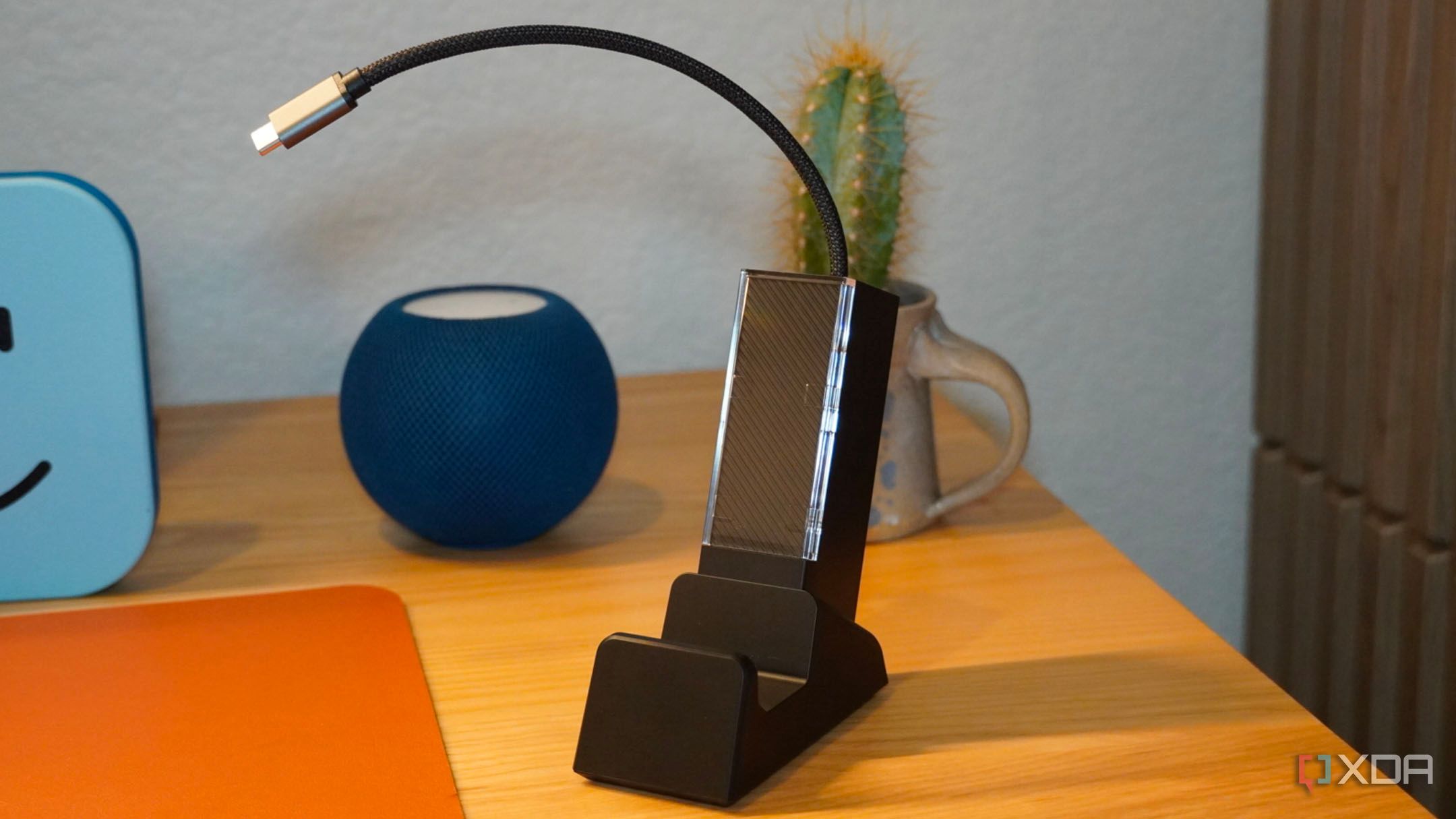 The Jsaux USB-C docking station on a desk.
