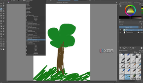 Screenshot of the filters menu in Krita