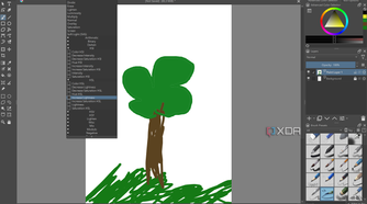 Screenshot of the filters menu in Krita