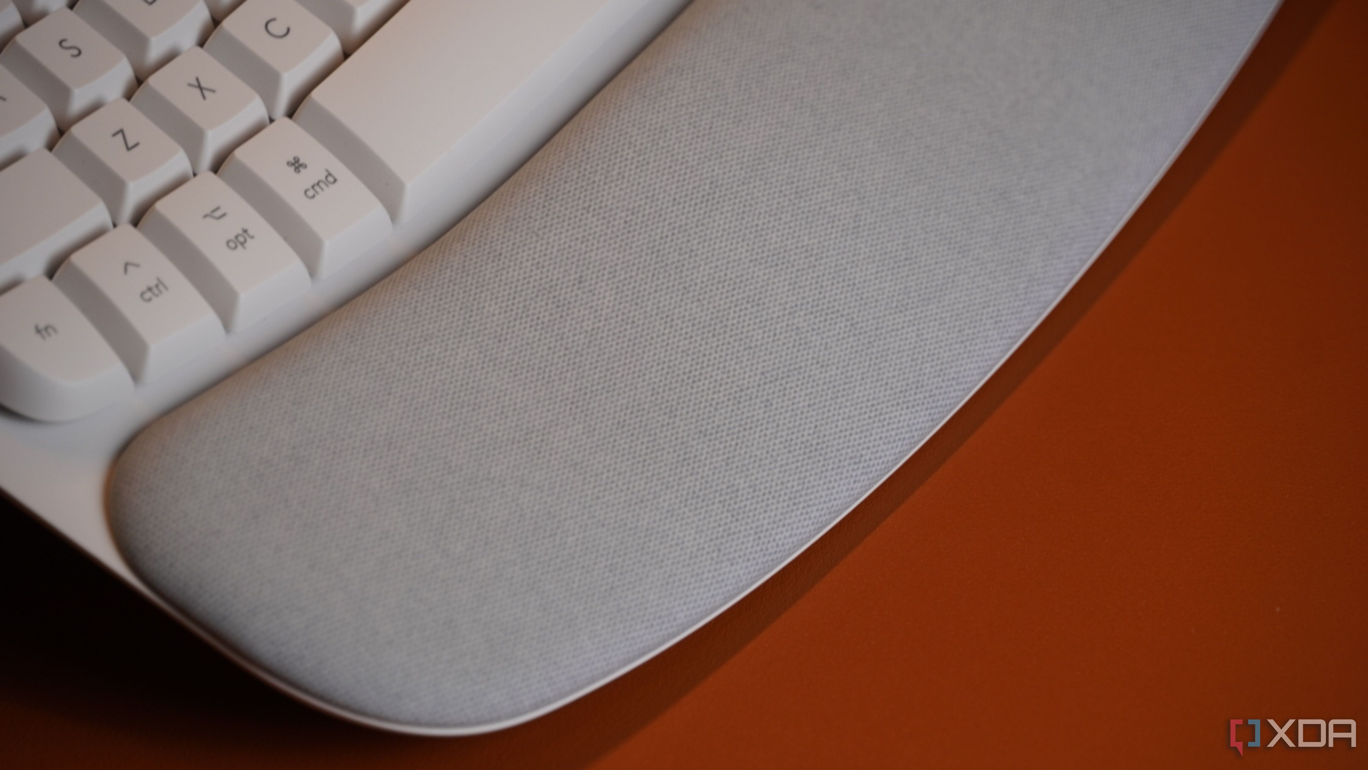 The Logitech Wave Keys for Mac wrist rest.