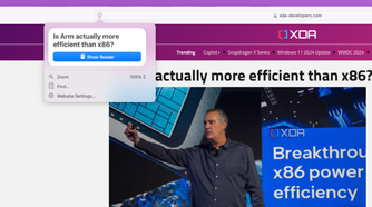 The Show Reader button in macOS Sequoia.