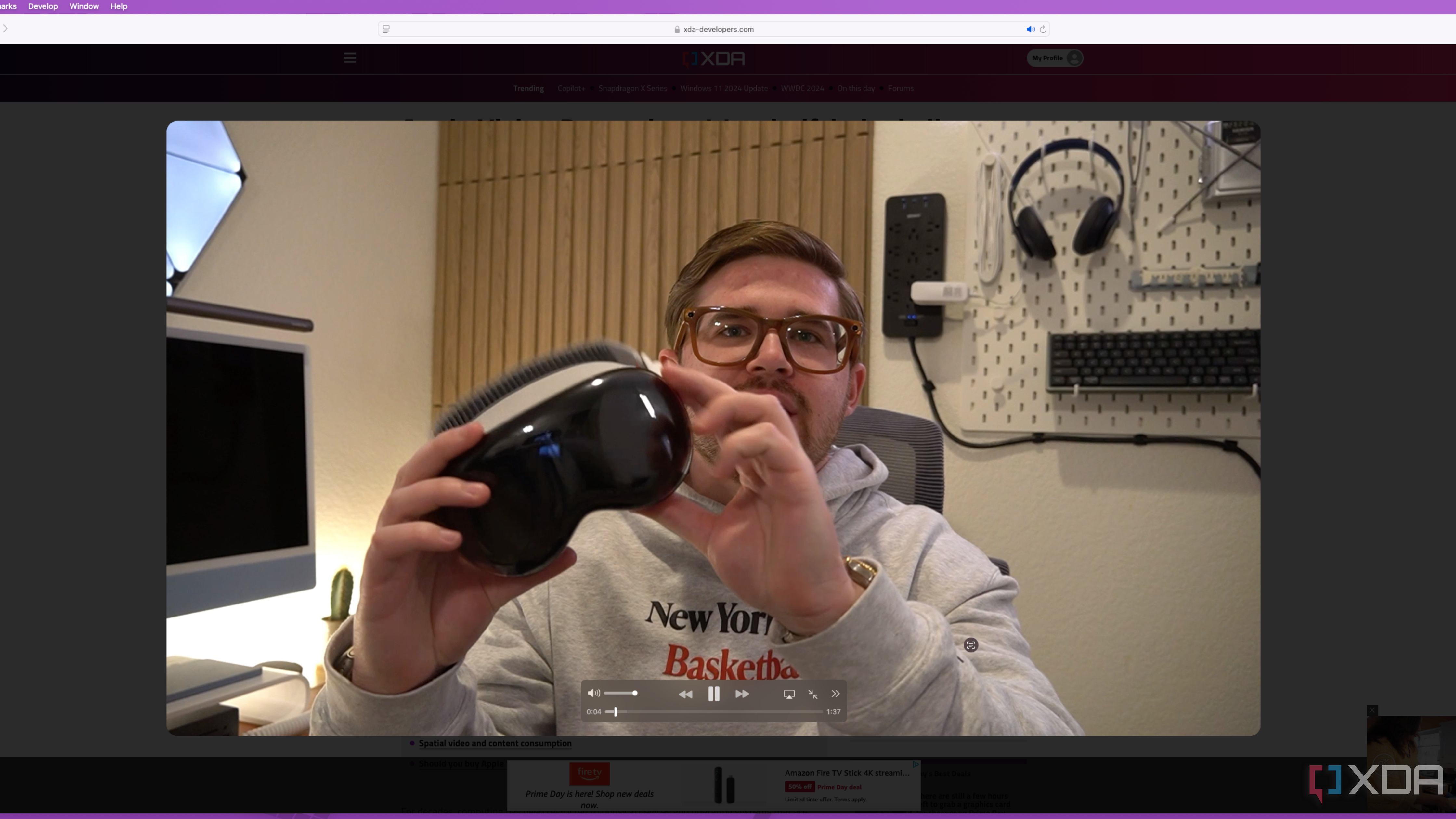 The video viewer in macOS Sequoia and Safari 18.