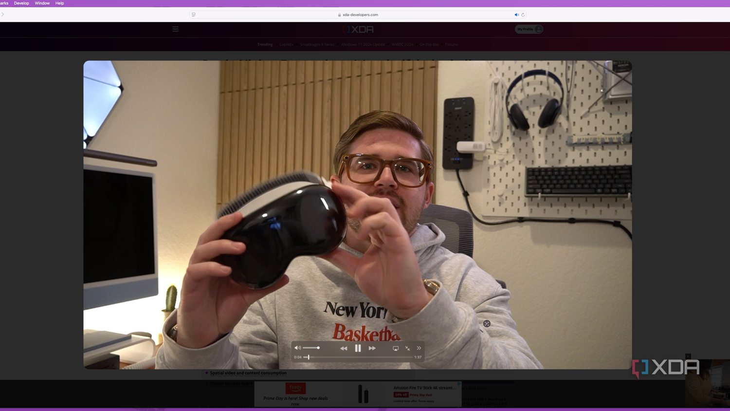 The video viewer in macOS Sequoia and Safari 18.
