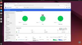 The MicroK8s Dashboard running on Ubuntu