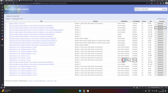 Screenshot of search results in Microsoft Update Catalog
