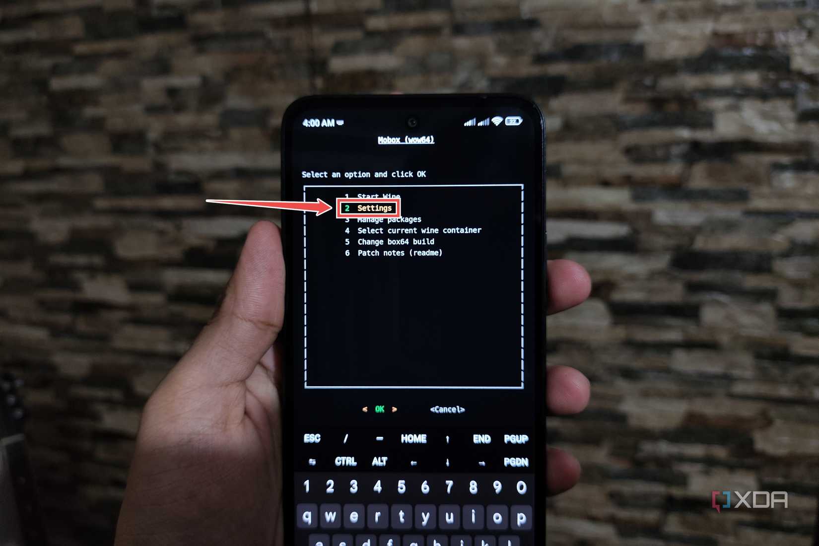 The steps to enter the Settings in Mobox