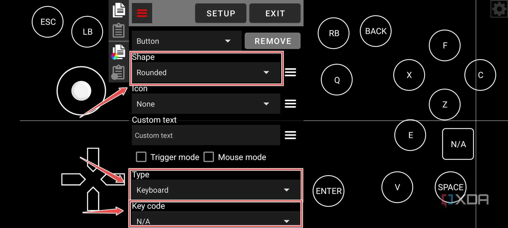 The procedure to configure a new on-screen controller in InputBridge