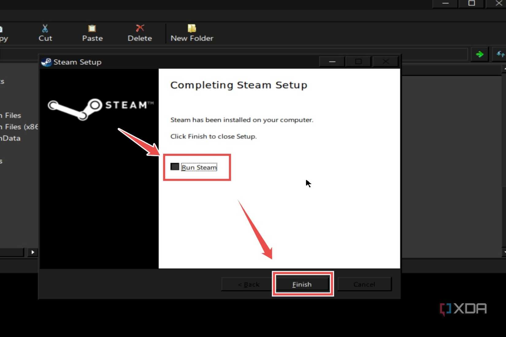The procedure to install Steam on Mobox