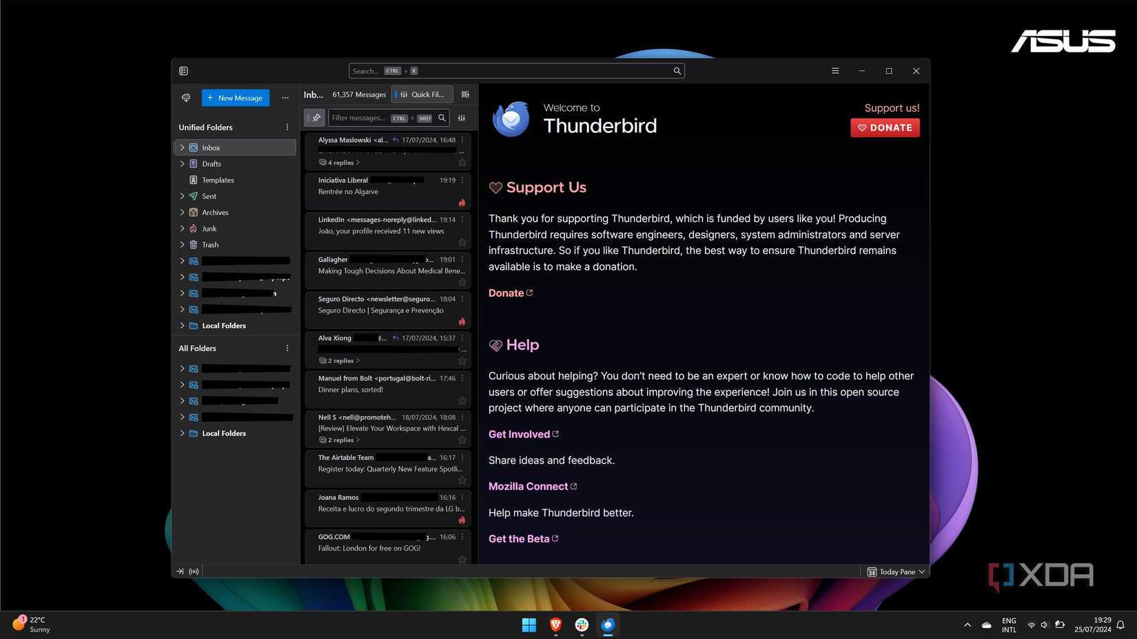 Screenshot of Windows 11 running Mozilla Thunderbird
