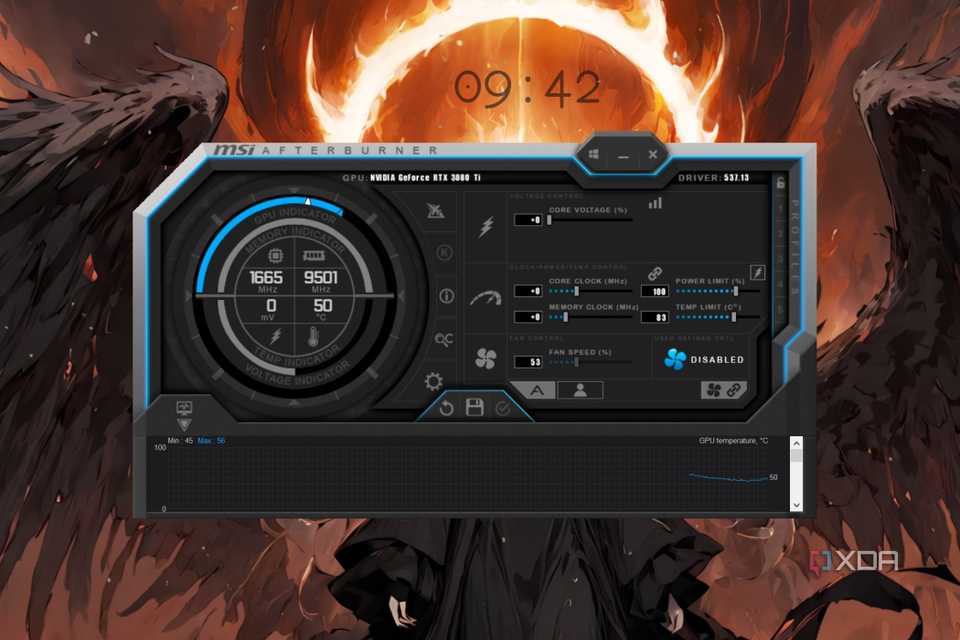 The MSI Afterburner interface