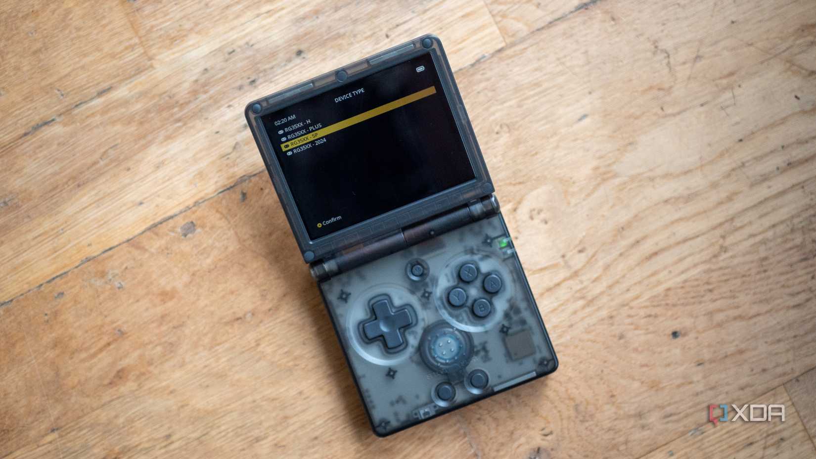 Choosing what device it is in the Anbernic RG35XXSP