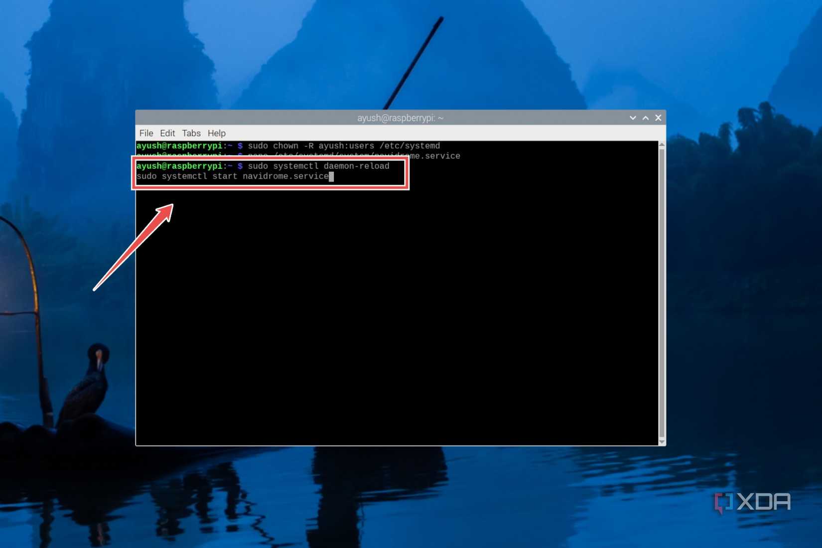 The terminal command to initialize the Navidrome web server