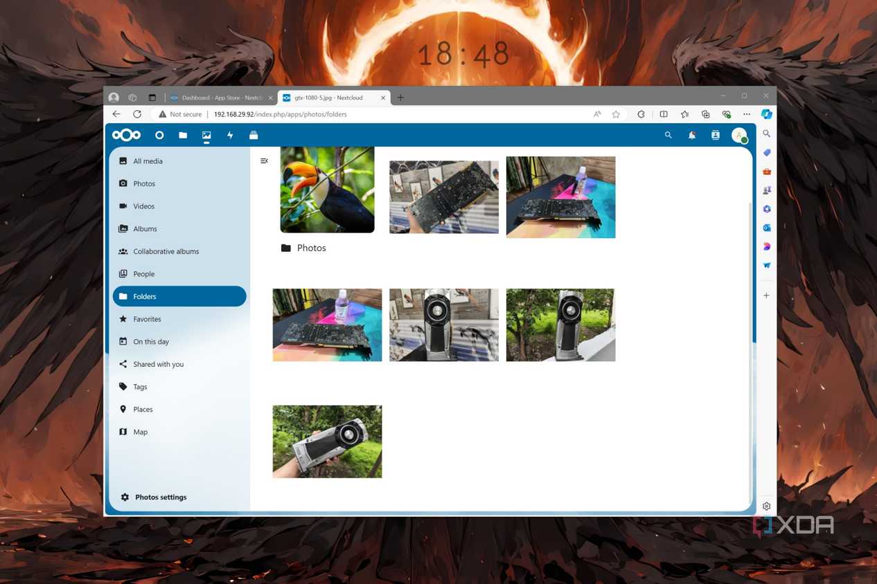 Photos of a GTX 1080 on the Nextcloud UI
