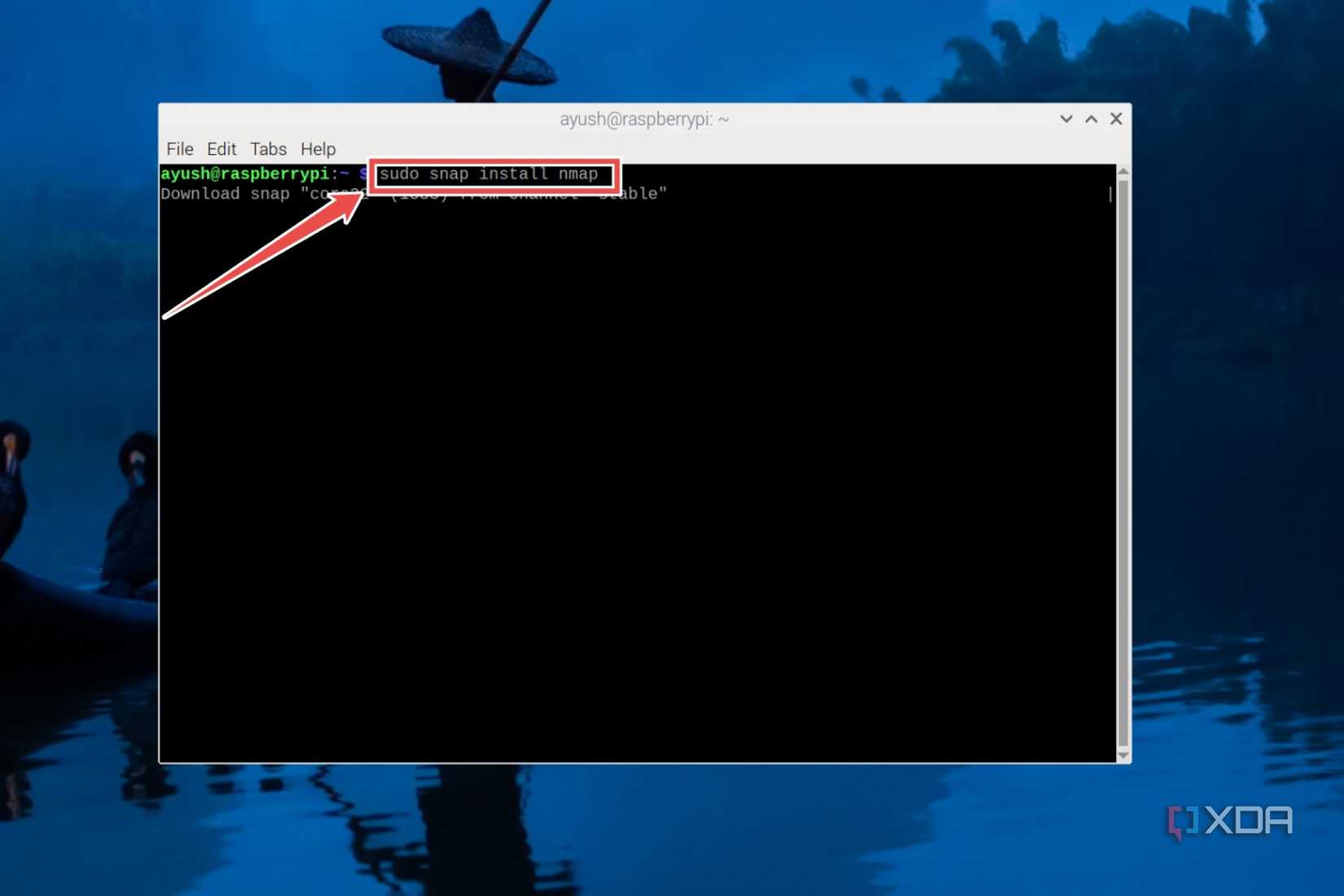 The command to install the Nmap package