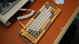 An angled view of the NuPhy Field75 keyboard.