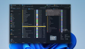 Screenshot of OneCommander showing the scripts menu in a folder