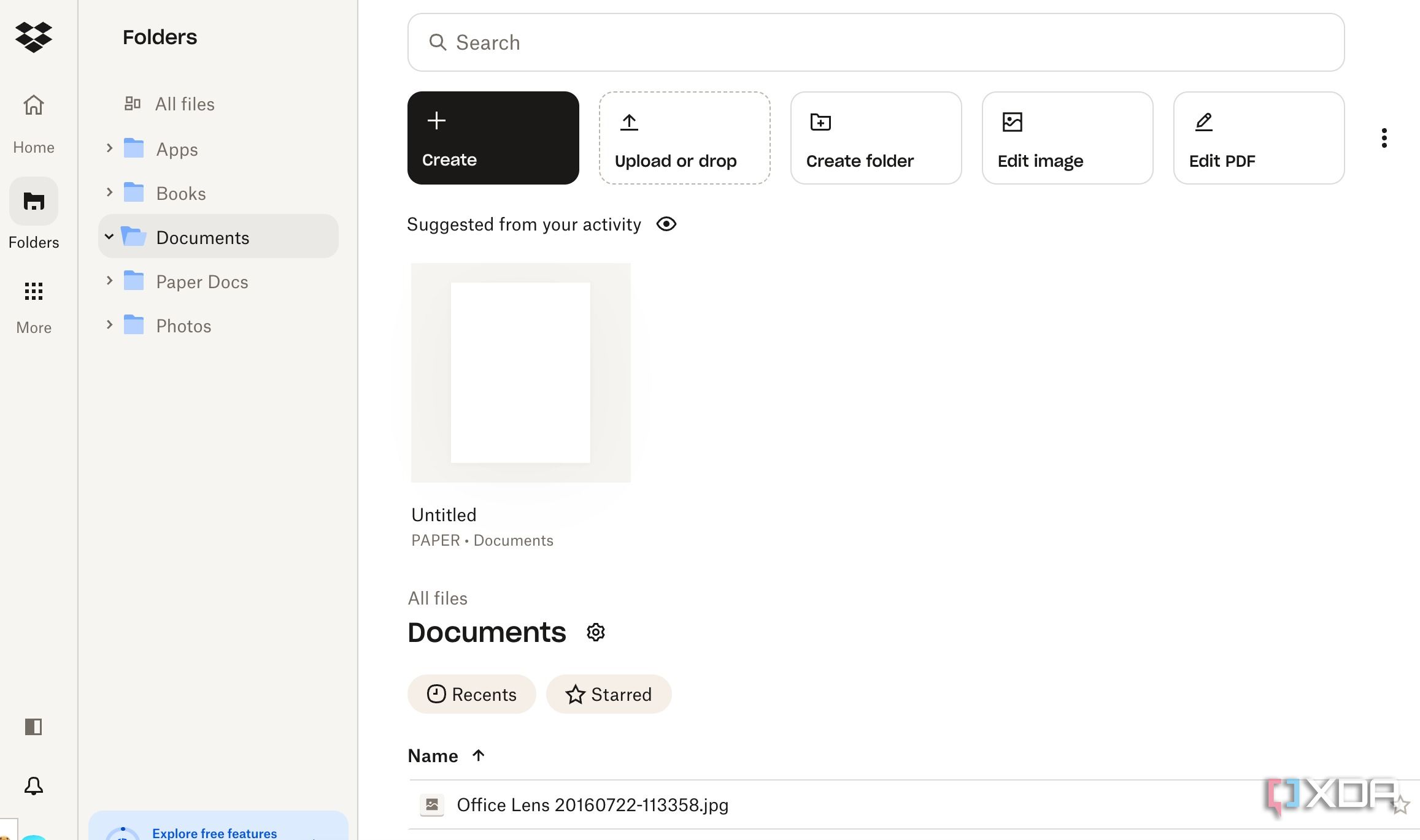 A screenshot showing Dropbox folders