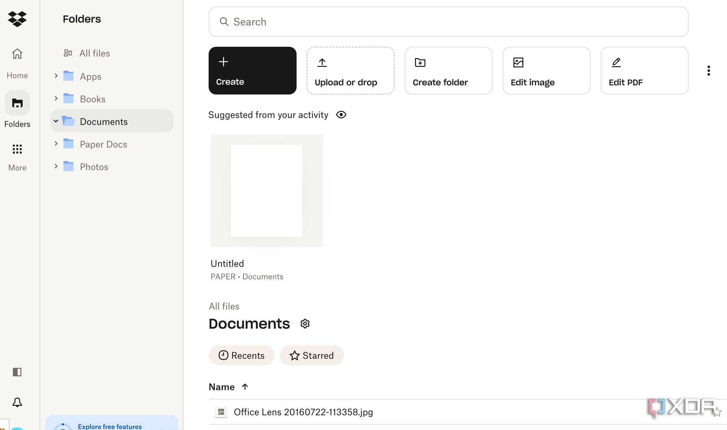 A screenshot showing Dropbox folders