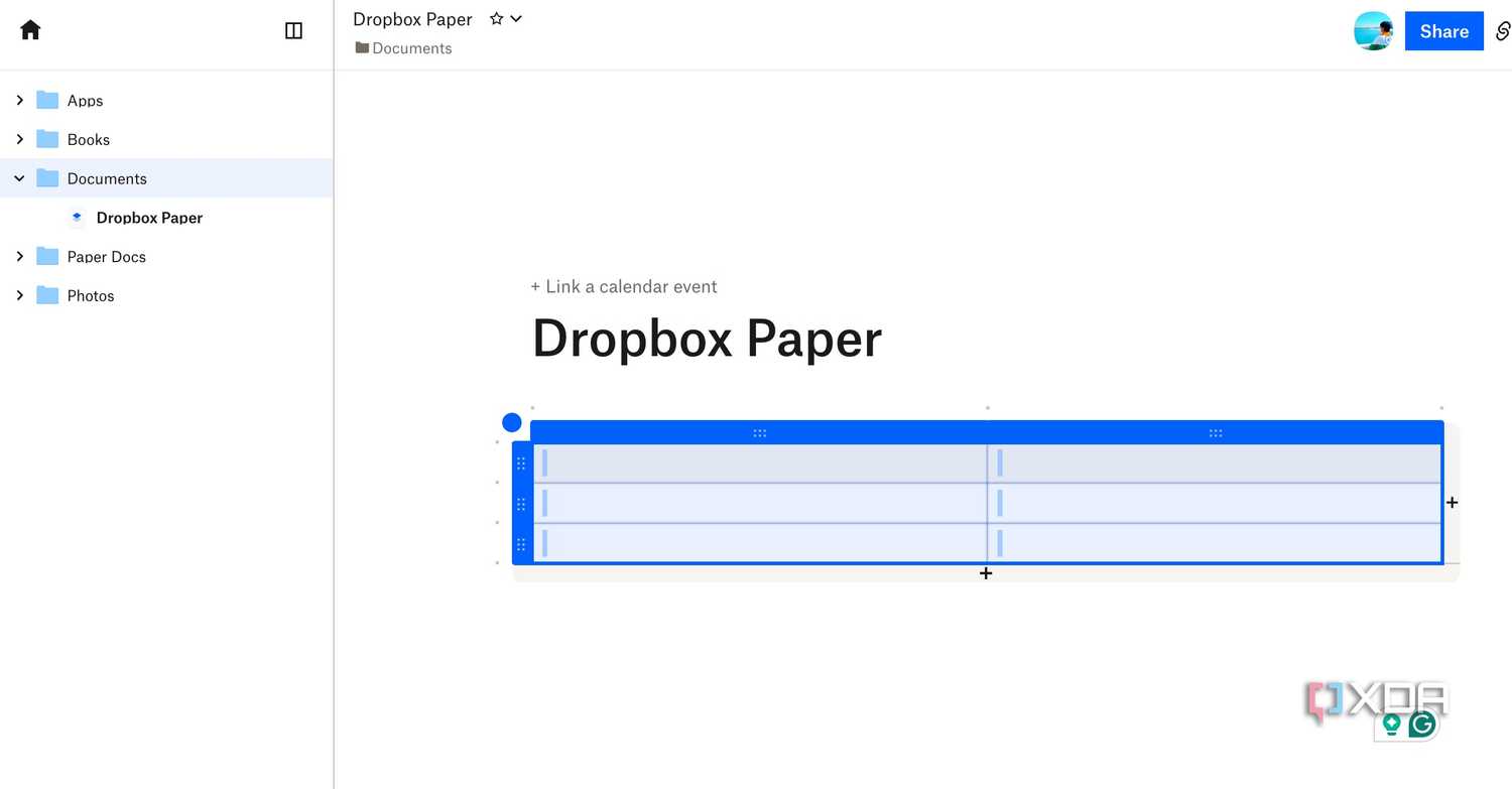 A screenshot showing Dropbox paper document