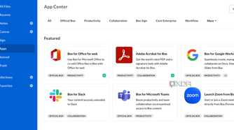 A screenshot showing Box apps