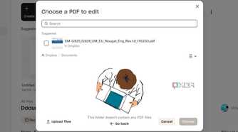 A screenshot showing Dropbox PDF editor