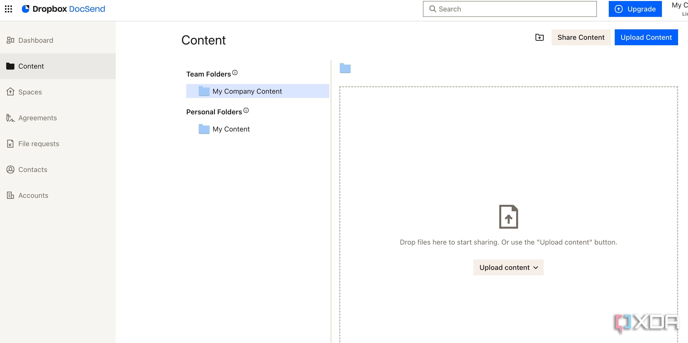 A screenshot showing Dropbox DocSend